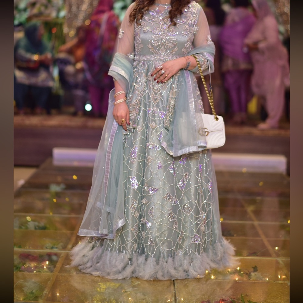 Pakistani Indian Elegant Embroidered designer Dress bridal wear party wear ,